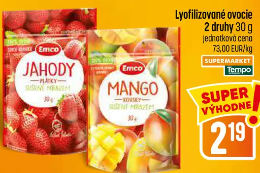 Emco lyofilizované jahody