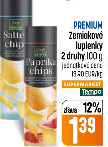 Premium zemiakové lupienky – 2 druhy