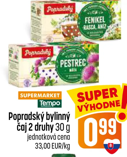 Popradský Bylinný čaj fenikel, rasca, aníz