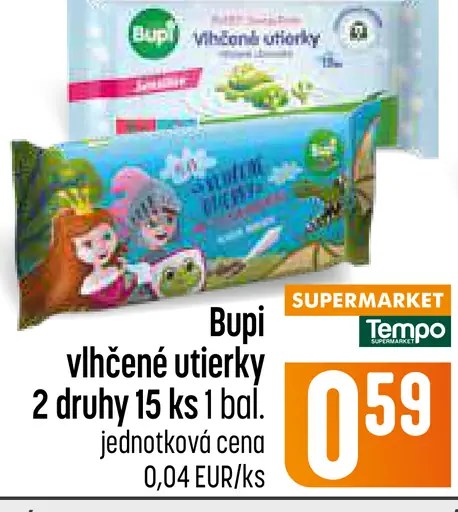 Bupi vlhčené utierky 2 druhy