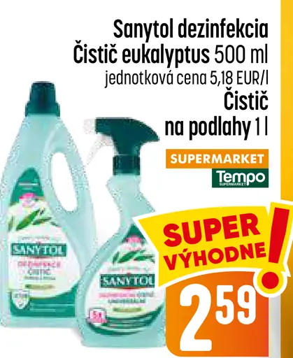 Sanytol dezinfekcia univerzálny čistič eukalyptus
