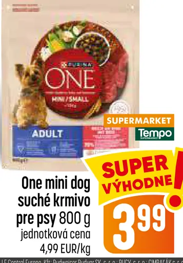 One Mini Dog suché krmivo pre psy Adult