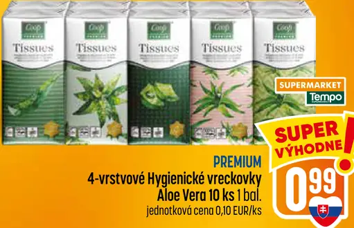4-vrstvové hygienické vreckovky Aloe Vera