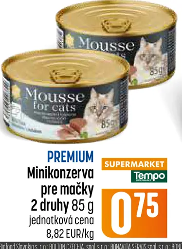 Premium minikonzerva pre mačky