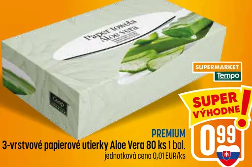 3-vrstvové papierové utierky Aloe Vera