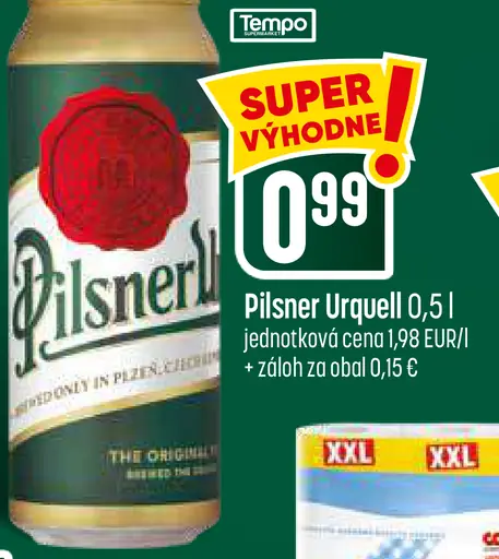 Pilsner Urquell pivo plechovka
