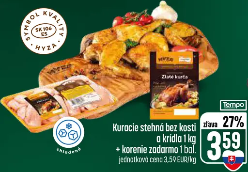 Kuracie stehná bez kosti a krídla