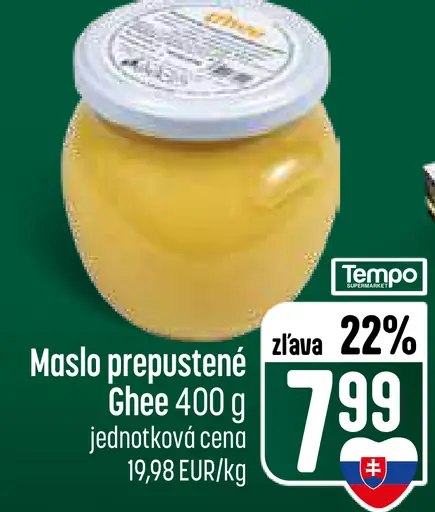 Maslo prepustené Ghee