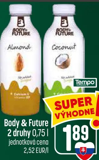 Body&Future mandľový a kokosový nápoj