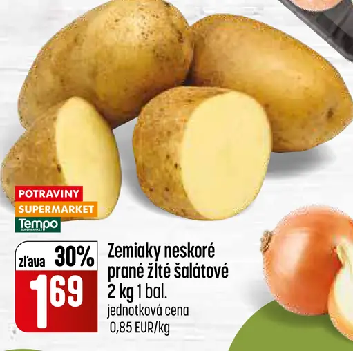 Zemiaky žlté neskoré prané šalátové