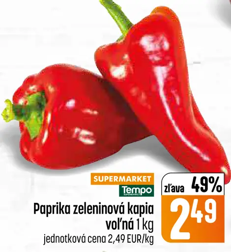 Paprika zeleninová kápia