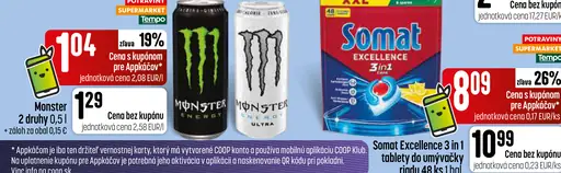 Monster energetický nápoj rôzne druhy