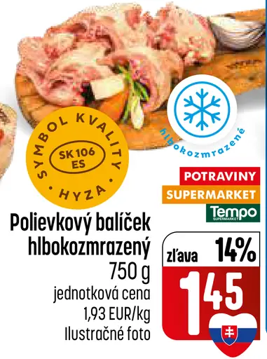 Polievkový balíček hlbokozmrazený