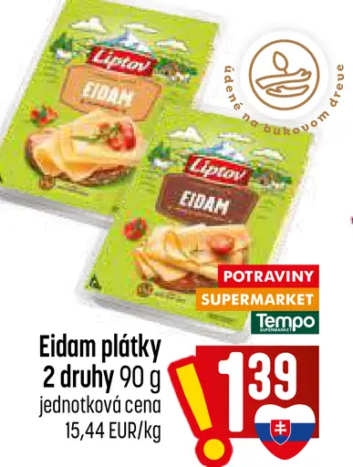 Liptov Eidam plátky, 2 druhy