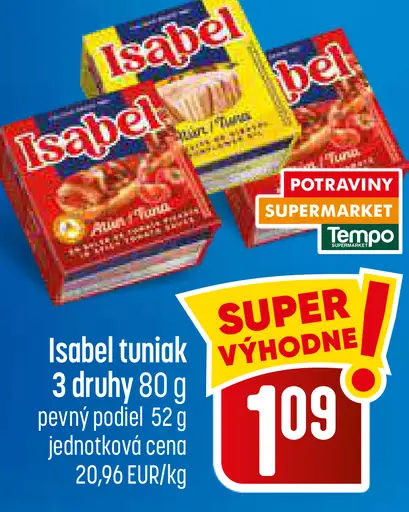 Isabel tuniak 3 druhy
