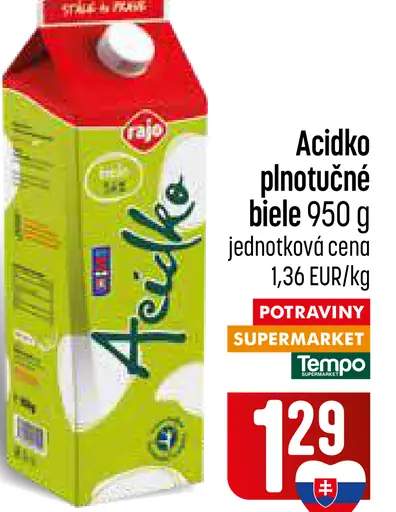 Rajo Acidko plnotučné biele