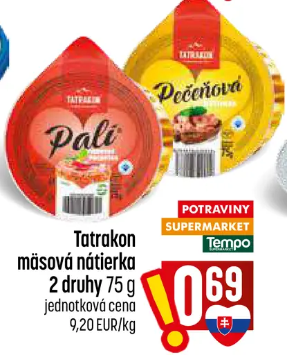 Tatrakon mäsová nátierka, rôzne druhy
