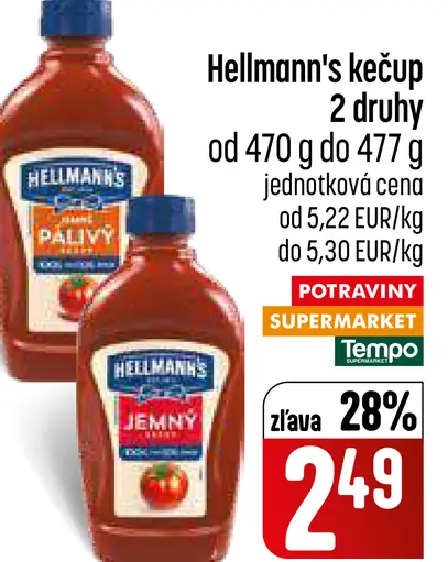 Hellmann's kečup 2 druhy