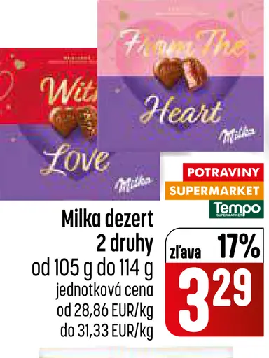 Milka dezert 2 druhy