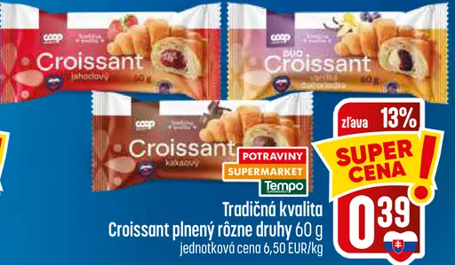 Coop Croissant plnený rôzne druhy