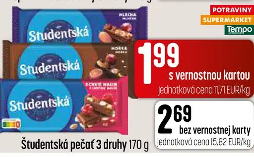 Studentská pečať 3 druhy