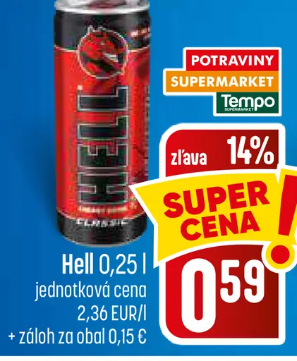 Hell energetický nápoj plechovka