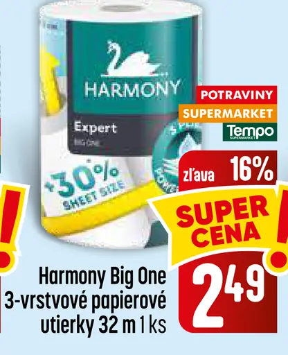 Harmony Big One 3-vrstvové papierové utierky
