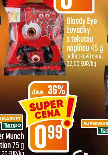Bloody Eye žuvačky s tekutou náplňou