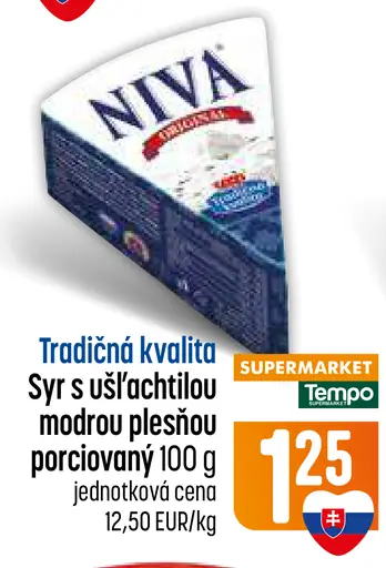 Syr s ušľachtilou modrou plesňou porciovaný