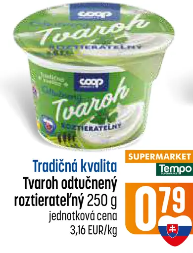 Tvaroh odtučnený roztierateľný