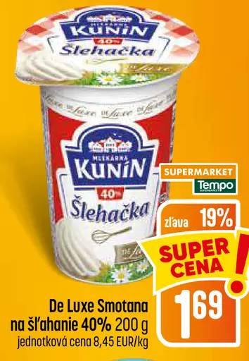 De Luxe Smotana na šľahanie 40%