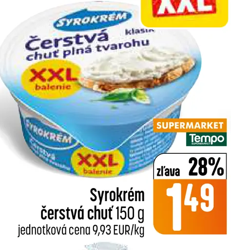 Syrokrém čerstvá chuť plná tvarohu, 2 druhy