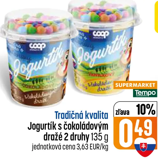 Jogurtík s čokoládovým dražé – 2 druhy