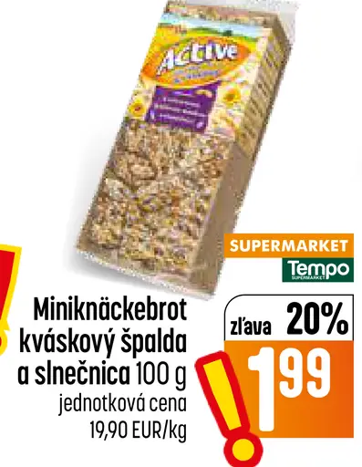 Active miniknäckebrot kváskový špalda a slnečnica