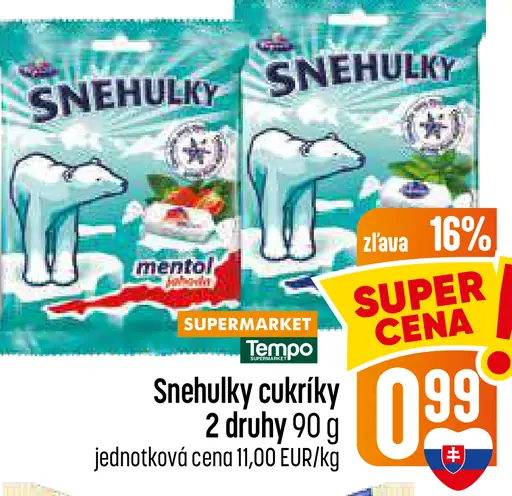 Snehulky cukríky – 2 druhy