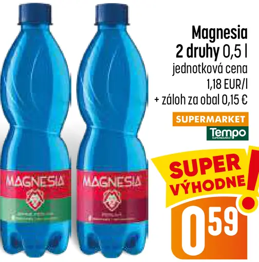 Magnesia Prírodná minerálna voda neperlivá