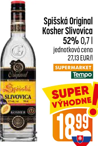 Spišská Original Kosher Slivovica 52 %