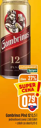 Gambrinus Plná 12 plechovka