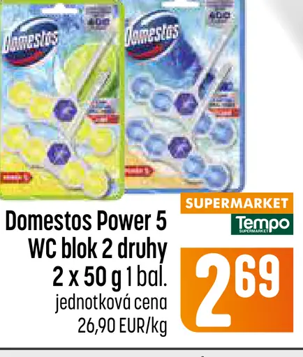 Domestos Power 5 WC blok, 2 druhy