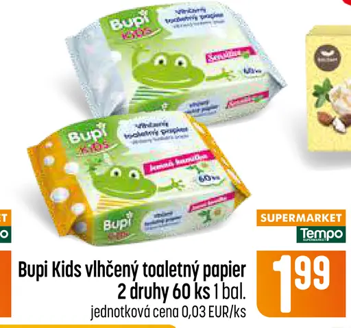 Bupi Kids vlhčený toaletný papier