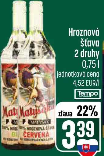 Hroznová šťava, 2 druhy