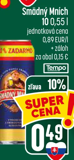 Šmädný Mních pivo