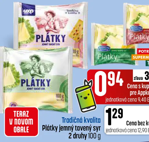 Plátky jemný syr – 2 druhy