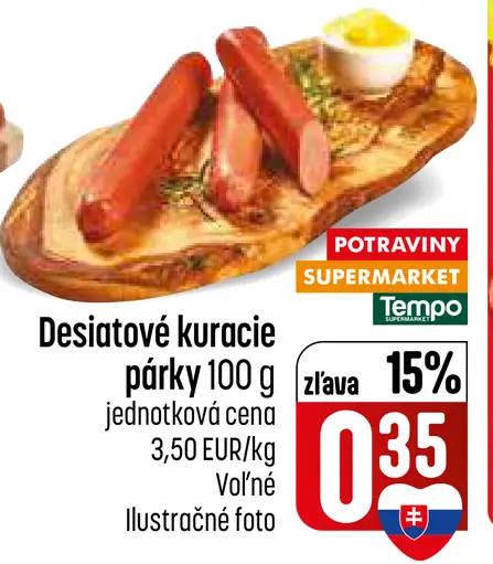 Desiatové kuracie párky