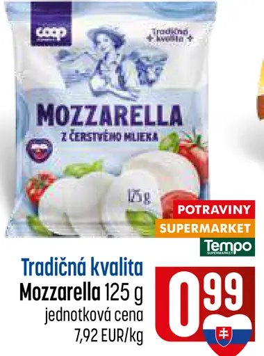 COOP tradičná kvalita mozzarella z čerstvého mlieka
