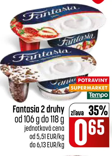 Danone Fantasia rôzne druhy