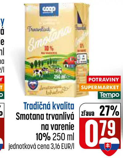 Coop smotana trvanlivá na varenie 10%