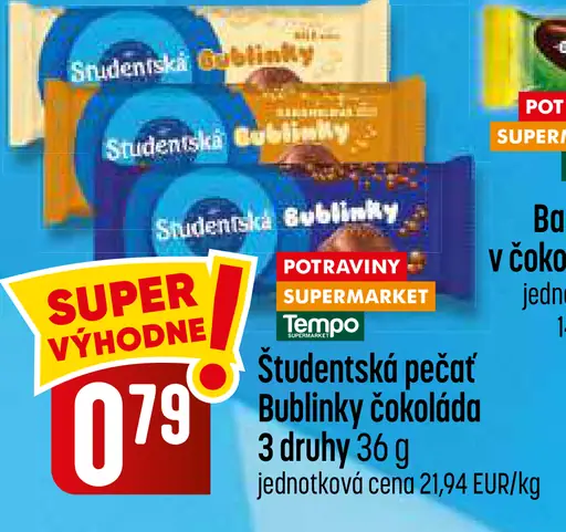 Študentská pečať bublinky čokoláda