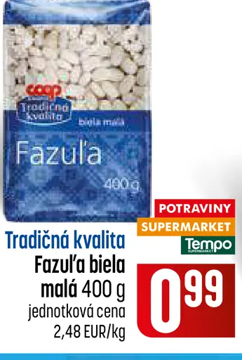 Tradičná kvalita fazuľa biela malá