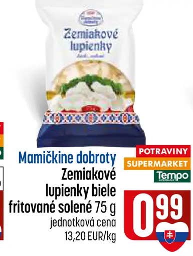 Zemiakové lupienky biele fritované solené